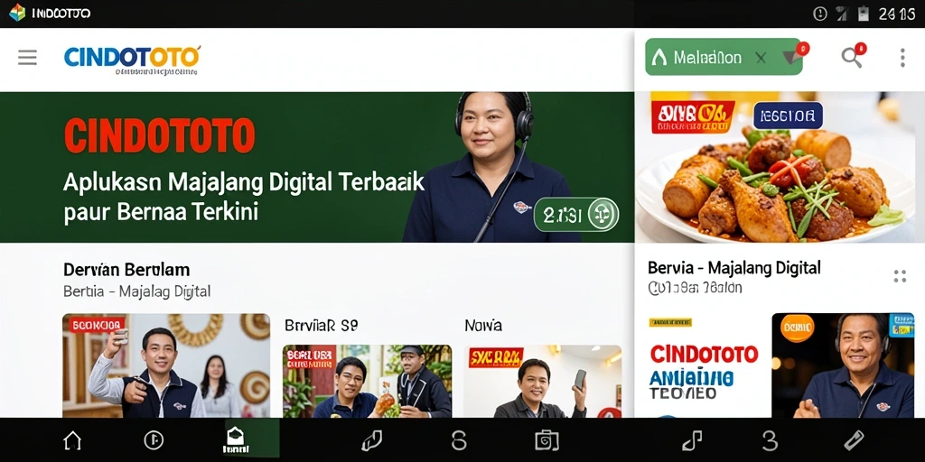 Tampilan antarmuka utama aplikasi CINDOTOTO untuk Majalah Digital.
