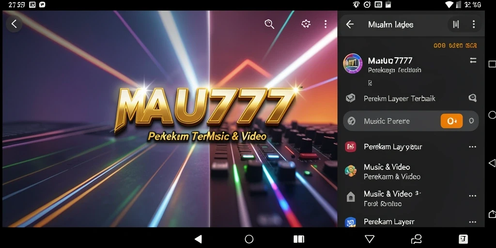 Tampilan antarmuka aplikasi MAU777 untuk perekaman layar yang intuitif.