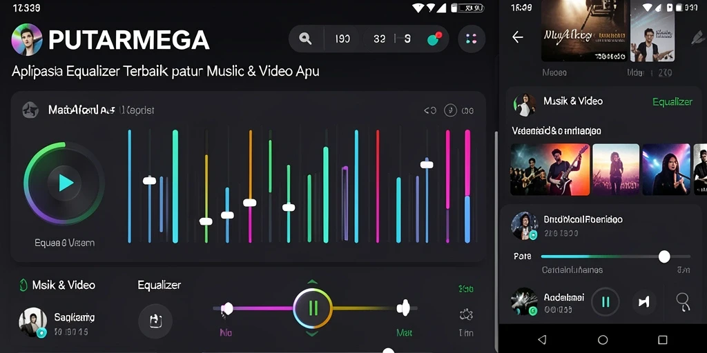 Screenshot antarmuka utama aplikasi Equalizer PUTARMEGA.