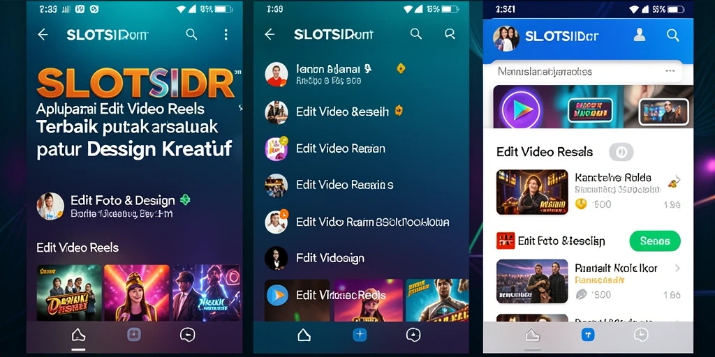 Antarmuka aplikasi SLOTSIDR untuk Edit Video Reels yang intuitif.